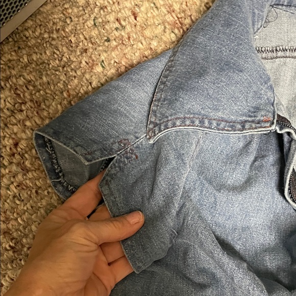 Vintage 70s one pc ultra bell bottom Denim zip front Jumpsuit - Picture 4 of 11